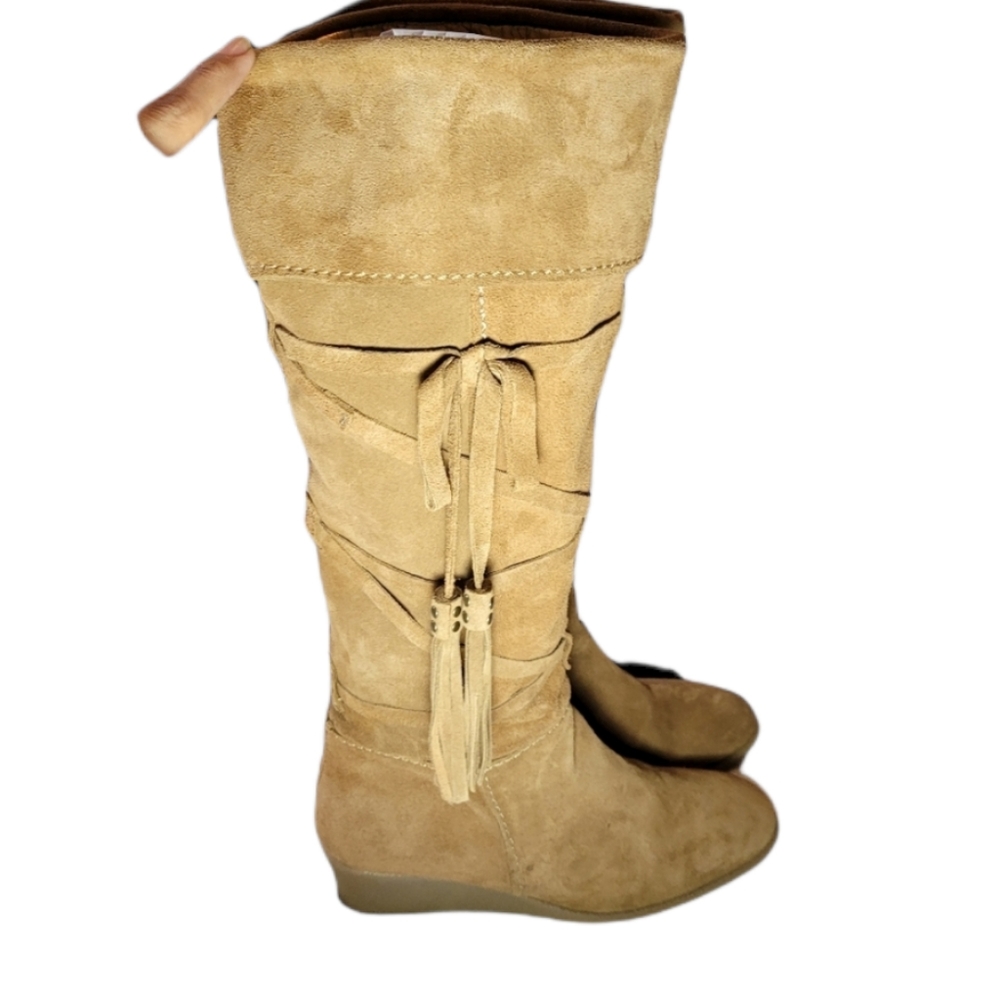 RAFE NEW YORK SUEDE LEATHER WEDGE BOOTS